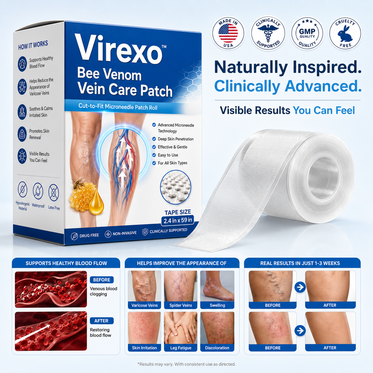 Virexo™ Bee Venom Vein Care Patch