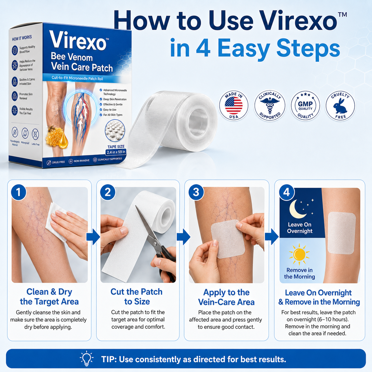 Virexo™ Bee Venom Vein Care Patch